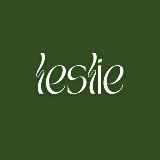 Logo fond vert et lettre blanc - LESLIE